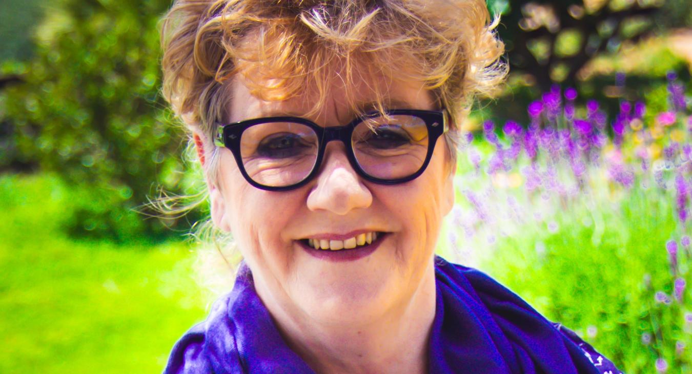  Headshot of Paula Sheridan in garden.