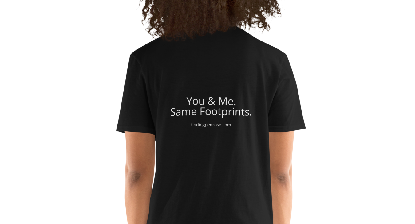 Finding Penrose Zebra Tee Shirt Back Black Tee