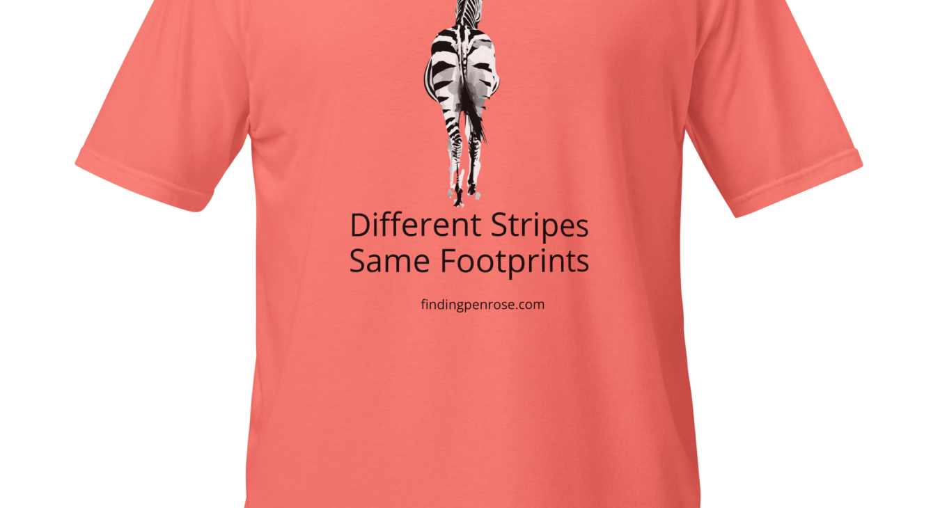 Finding Penrose Zebra Tee Shirt Front Coral Silk
