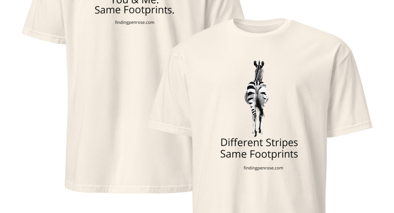 Finding Penrose Zebra Tee Shirt Front & Back Cream
