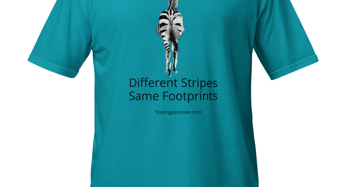 Finding Penrose Zebra Tee Shirt Front Tropical Blue