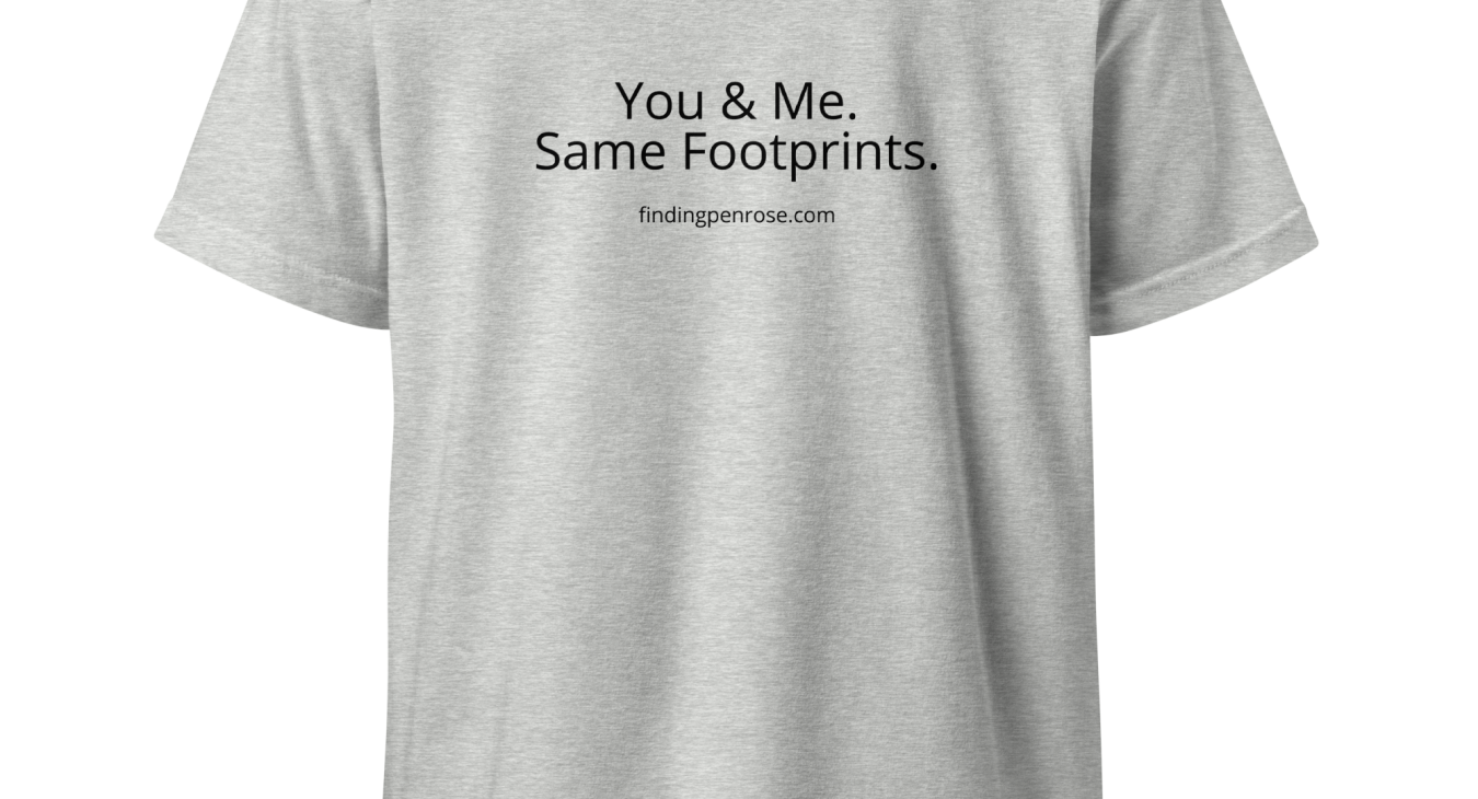 Finding Penrose Zebra V-Neck Tee Shirt Back Grey